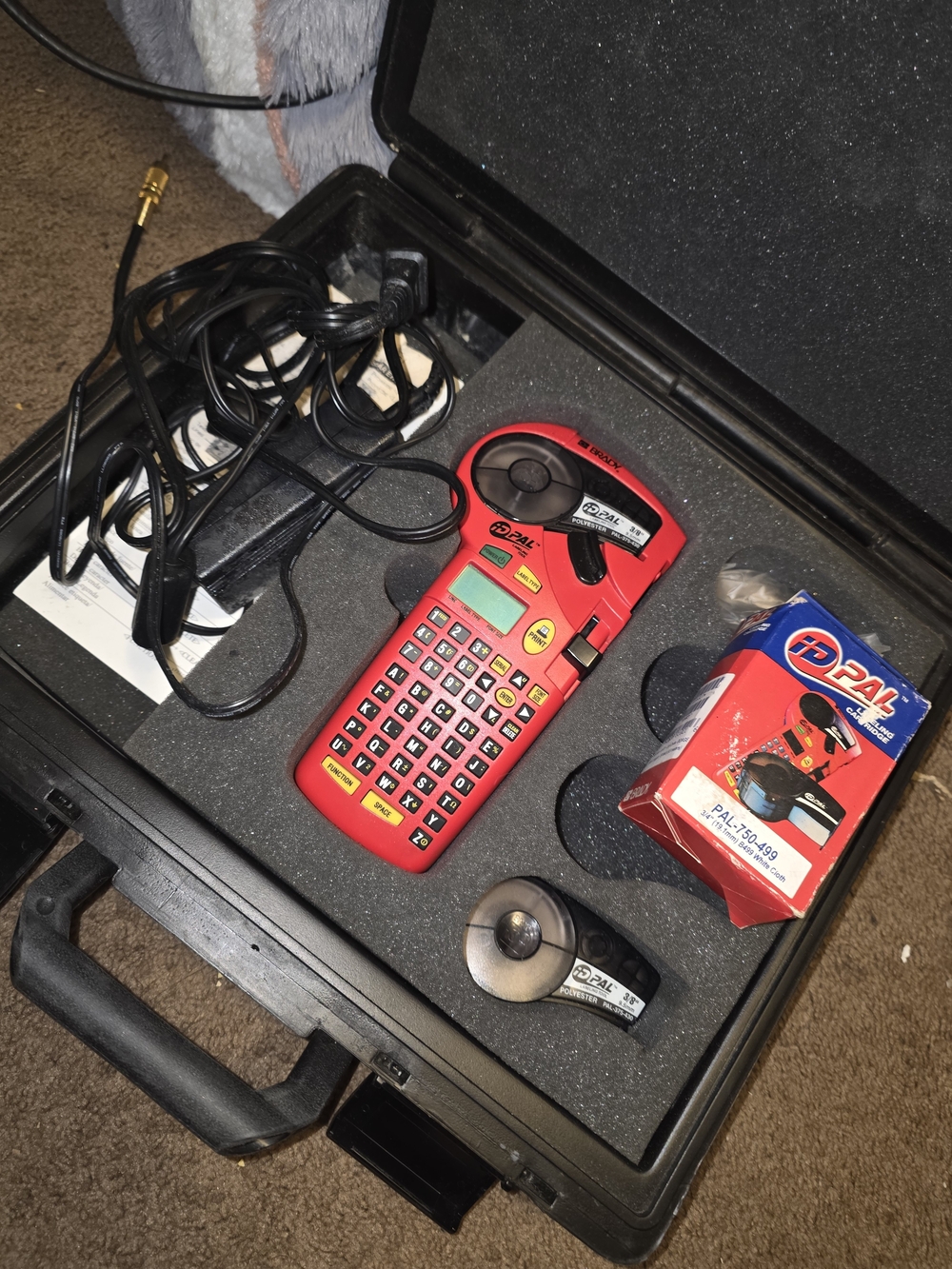 Dymo Red Handheld Label Maker with Accessories